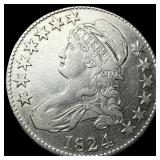 1824 Capped Bust Half Dollar CLOSELY UNCIRCULATED