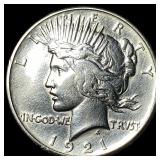 1921 Silver Peace Dollar CHOICE AU