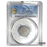1730 Memmingen Silver 1/2 Ducat PCGS AU58