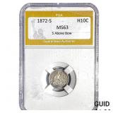 1872-S Seated Liberty Half Dime PGA MS63 S Above B