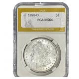 1898-O Morgan Silver Dollar PGA MS64