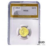 1913 $2.50 Gold Quarter Eagle PGA MS66