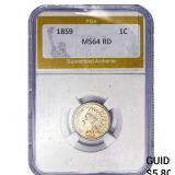 1859 Indian Head Cent PGA MS64 RD