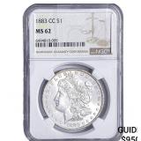 1883-CC Morgan Silver Dollar NGC MS62