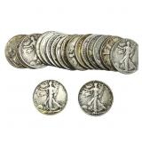 Roll of 20 Walking Liberty 50C