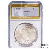 1935 Silver Peace Dollar PGA MS65