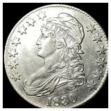 1830 Capped Bust Silver Half Dollar CLOSELY UNCIRC