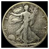 1921-S Silver Walking Liberty Half Dollar NICELY C