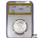1946 Walking Liberty Half Dollar PGA MS66