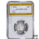 1876 Seated Liberty Quarter PGA PR63 CAM