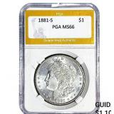 1881-S Morgan Silver Dollar PGA MS66