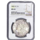 1883-CC Morgan Silver Dollar NGC MS63
