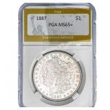 1887 Morgan Silver Dollar PGA MS65+