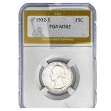 1932-S Washington Silver Quarter PGA MS62