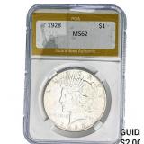 1928 Silver Peace Dollar PGA MS62