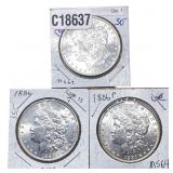 [3 Coins] 1886-1891 Morgan Silver Dollar