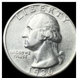 1936-D Silver Washington Quarter CLOSELY UNCIRCULA