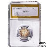 1936-S Buffalo Nickel PGA MS65+