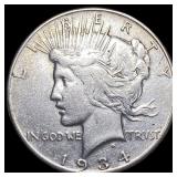 1934 Silver Peace Dollar ABOUT UNCIRCULATED