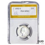 1932-S Washington Silver Quarter PGA MS63