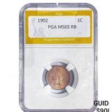 1902 Indian Head Cent PGA MS65 RB