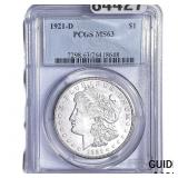 1921-D Morgan Silver Dollar PCGS MS63