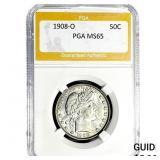 1908-O Barber Half Dollar PGA MS65
