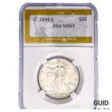 1934-S Walking Liberty Half Dollar PGA MS63