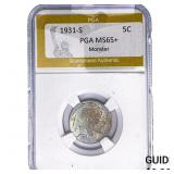 1931-S Buffalo Nickel PGA MS65+ Monster
