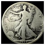 1917-S Silver Walking Liberty Half Dollar NICELY C
