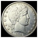 1912-D Silver Half Dollar Barber CLOSELY UNCIRCULA
