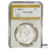 1881-S Morgan Silver Dollar PGA MS66
