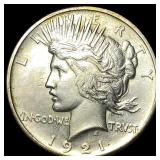 1921 Silver Peace Dollar CHOICE AU