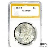 1878-S Morgan Silver Dollar PGA MS64