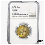 1948 Washington Silver Quarter NGC MS67