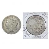 [2 Coins] 1890-1903 Morgan Silver Dollar