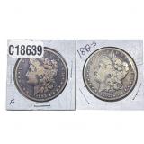 [2 Coins] 1892-S Morgan Silver Dollar