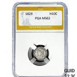 1829 Capped Bust Half Dime PGA MS62