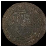 1785 Russia Catherine II Copper 5 Kopecks  NEARLY