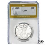 1943 Walking Liberty Half Dollar PGA MS66