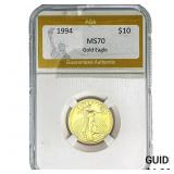 1994 1/4oz $10 Gold Eagle PGA MS70
