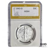1943-D Walking Liberty Half Dollar PGA MS64