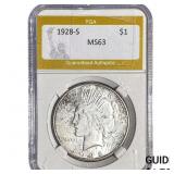 1928-S Silver Peace Dollar PGA MS63