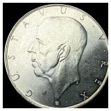 1938 Sweden Silver 2 Kroner UNCIRCULATED