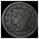 1846 Braided Hair Large Cent LIGHTLY CIRCULATED