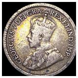 1915 Canada Silver 5 Cents NEARLY UNCIRCULATED
