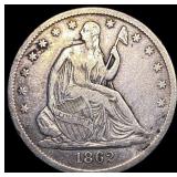 1862-S Silver Half Dollar NEARLY UNCIRCULATED