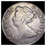 1707-E Silver Shilling Queen Anne. NICELY CIRCULAT