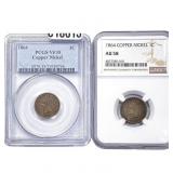 [2 Coins] 1864 Indian Head Cent PCGS VF/AU35-58