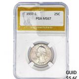 1937-S Washington Silver Quarter PGA MS67